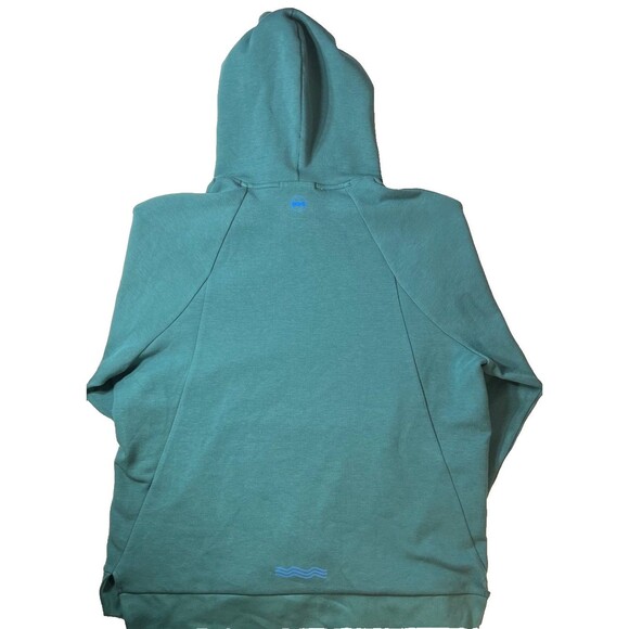Janji Circuit Knit Hoodie Teal Unisex M/Sm. W/Lg. Running Pockets Wicking - Picture 2 of 9